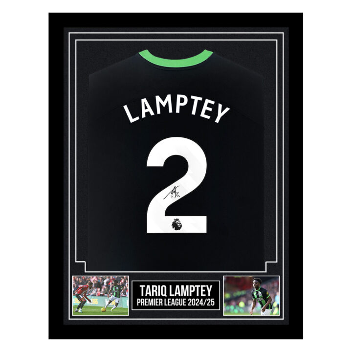 Signed Tariq Lamptey Framed Shirt - Premier League 2024/25