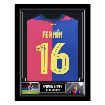 Signed Fermin Lopez Framed Shirt - La Liga 2024/25