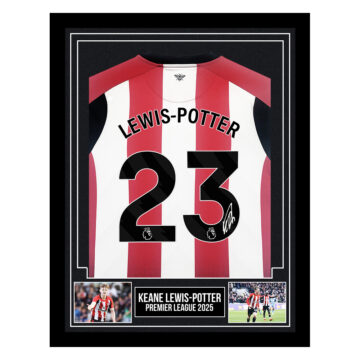 Signed Keane Lewis-Potter Framed Shirt - Premier League 2025