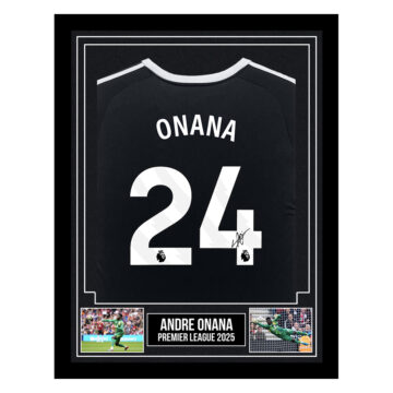 Signed Andre Onana Framed Shirt - Premier League 2025