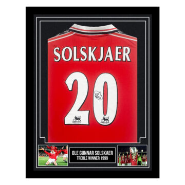 Signed Ole Gunnar Solskaer Framed Shirt - Treble Winner 1999