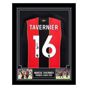 Signed Marcus Tavernier Framed Shirt - Premier League 2025