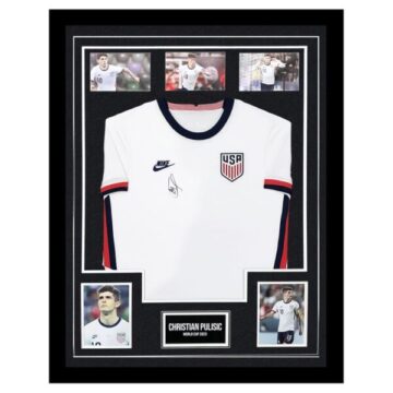 Autographed Christian Pulisic Framed USA Shirt - World Cup 2022