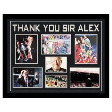Autographed Sir Alex Ferguson Large Framed Display - Thank You Sir Alex