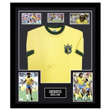 Autographed Socrates Framed Shirt - Brazil Icon